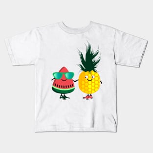 Funny melon and pineapple Kids T-Shirt